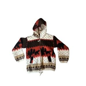 Earth‎ Ragz Wool blend Zip Hoodie with Bear Print Childrens Little Kids Medium